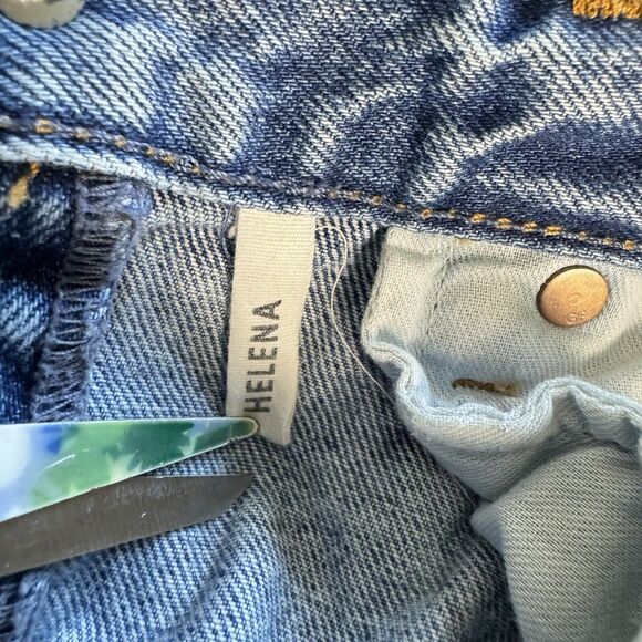 GRLFRND Womens Jeans Size 24 Helena Button Fly Blue Radio Clash Distressed USA - Picture 13 of 16